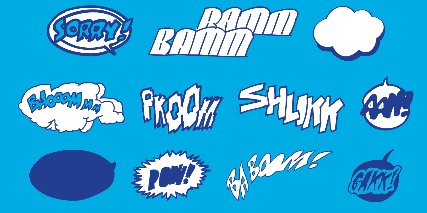 Beispiel einer Boom Pang Pow comic DEMO-Schriftart